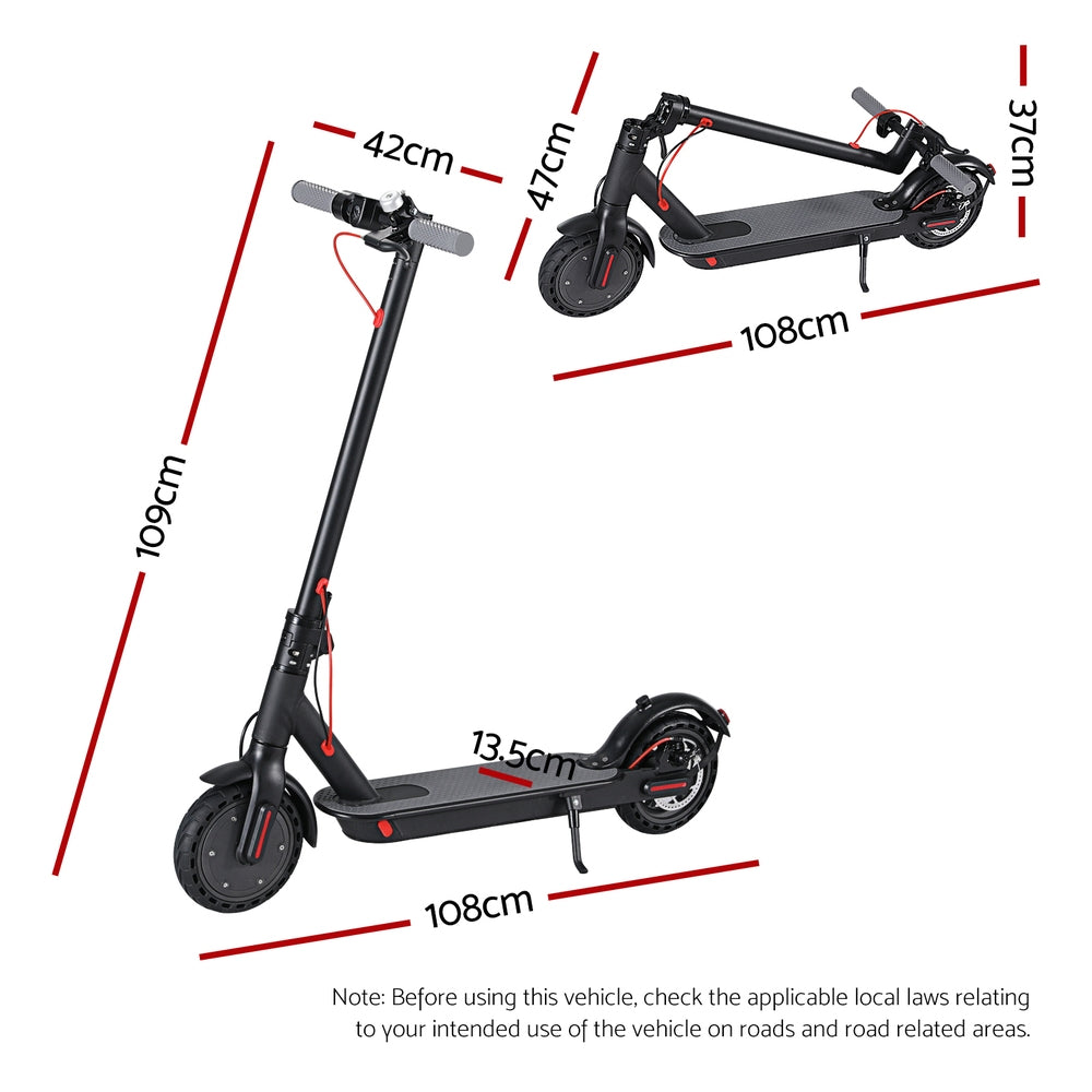 Electric Scooter 500W Folding Commuter Black