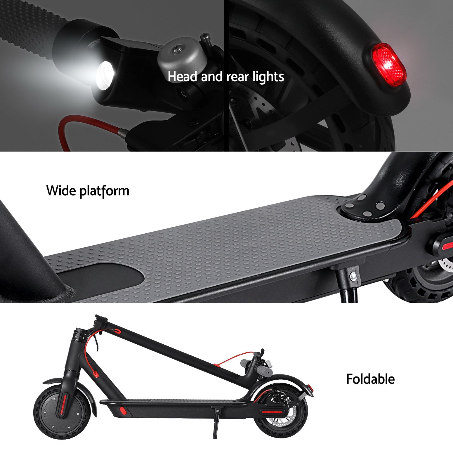 Electric Scooter 500W Folding Commuter Black
