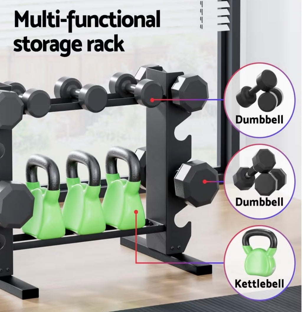 Everfit Dumbbell and Kettlebell Rack