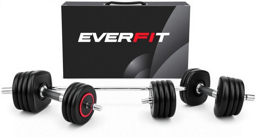 Everfit 40kg Adjustable Dumbbell and Barbell Set