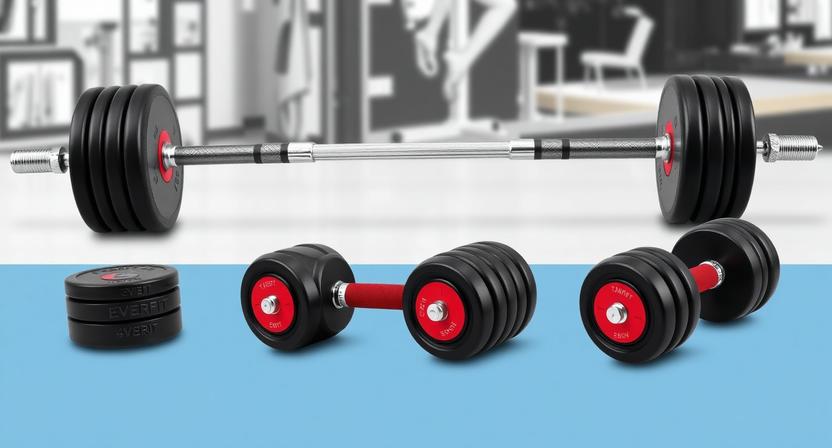 Everfit 40kg Adjustable Dumbbell and Barbell Set