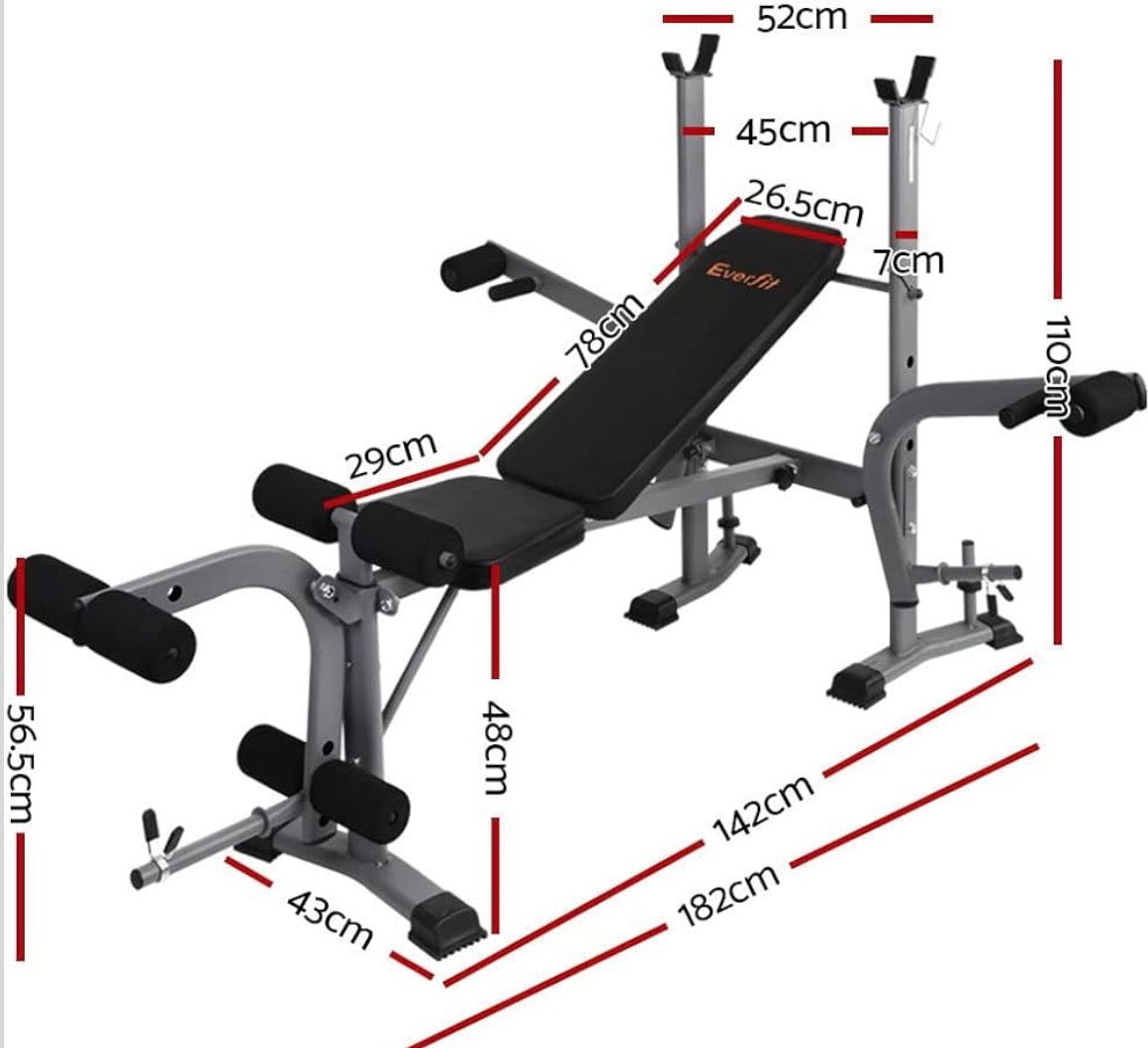 Everfit 8 in 1 Adjustable Weight Bench Station