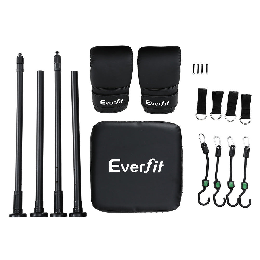 Everfit Tür-Boxsack Mit Boxhandschuhen Schwarz
