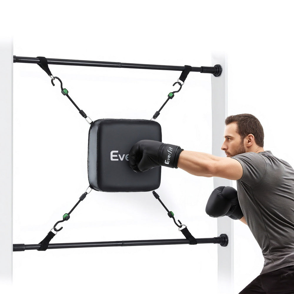 Everfit Tür-Boxsack Mit Boxhandschuhen Schwarz