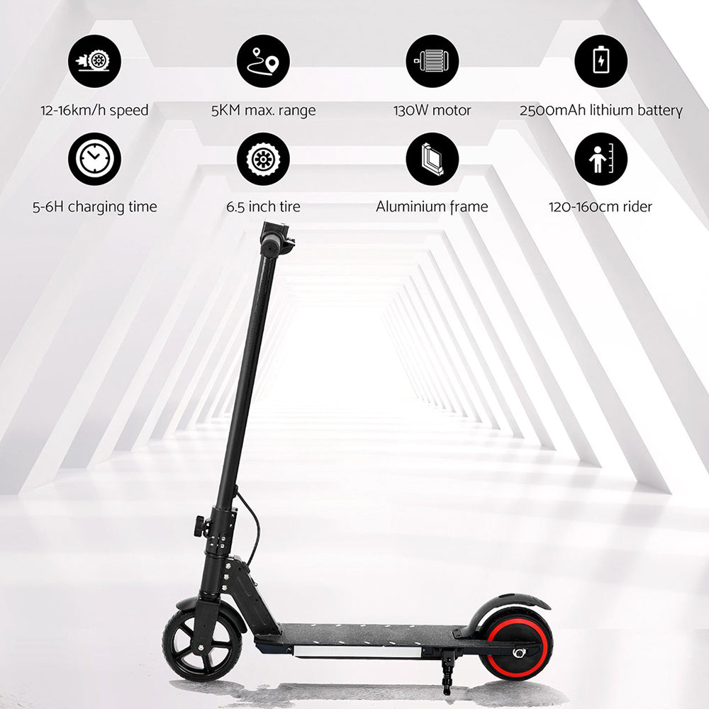 Electric Scooter 130W Folding Commuter Black