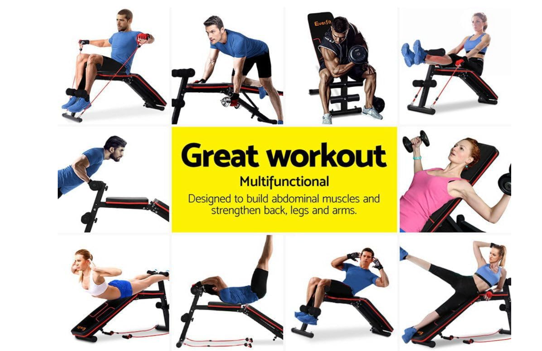 Everfit Adjustable FID Weight Bench