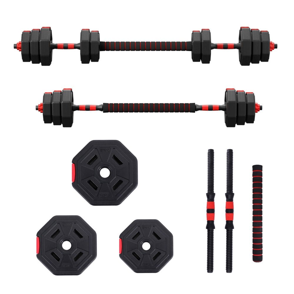 Everfit 20kg Adjustable Dumbbell Barbell Set