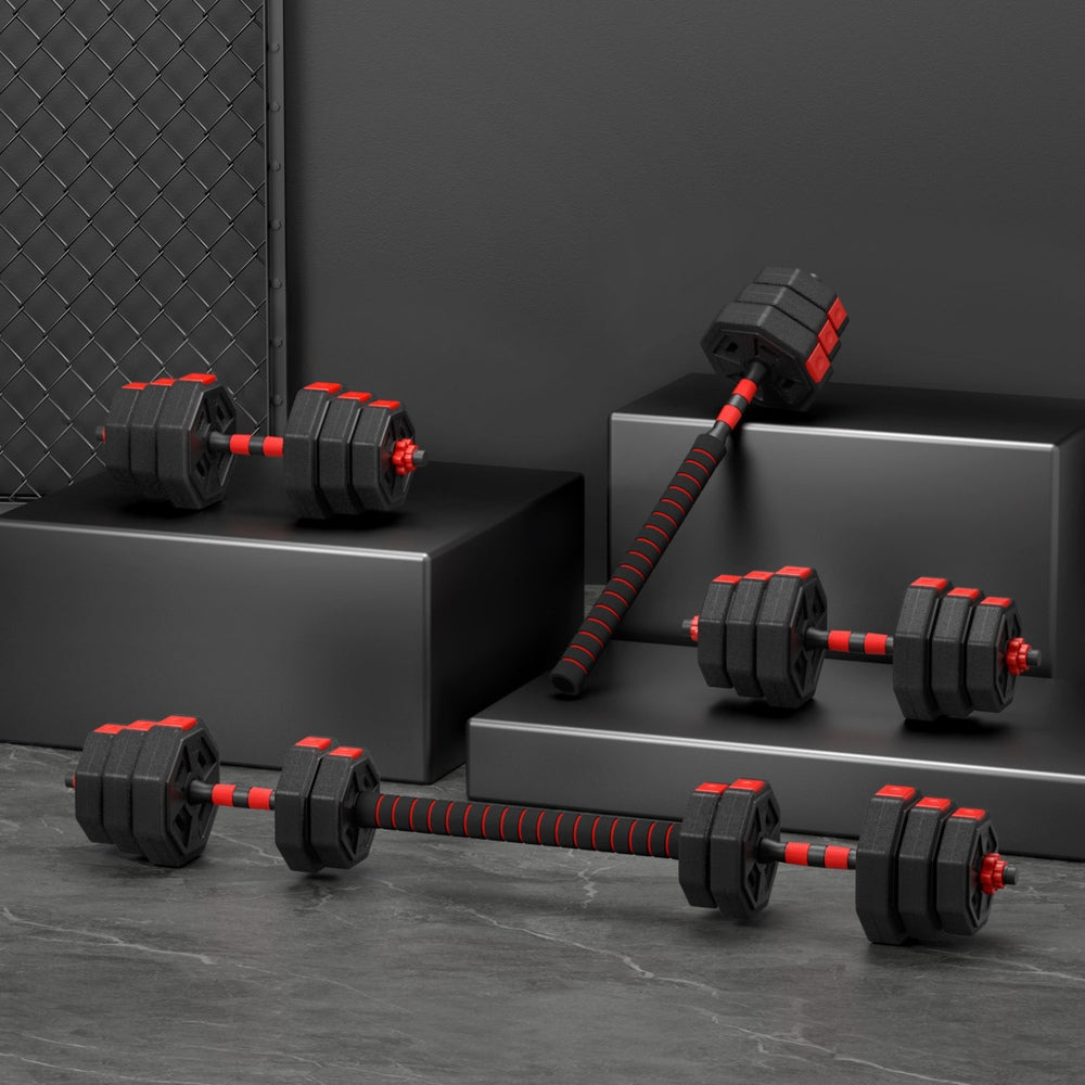 Everfit 20kg Adjustable Dumbbell Barbell Set