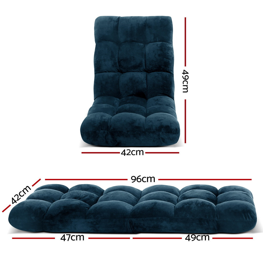Artiss Floor Lounge Sofa Bed Navy