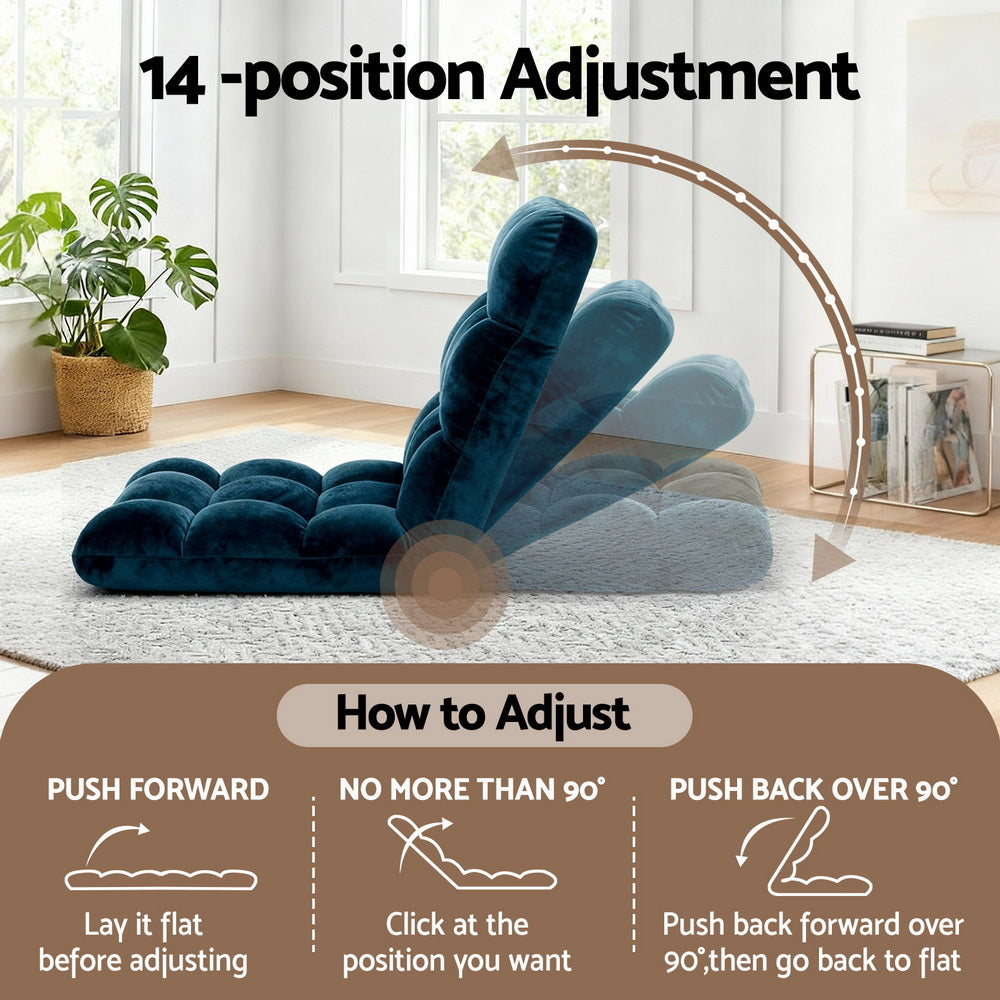 Artiss Floor Lounge Sofa Bed Navy