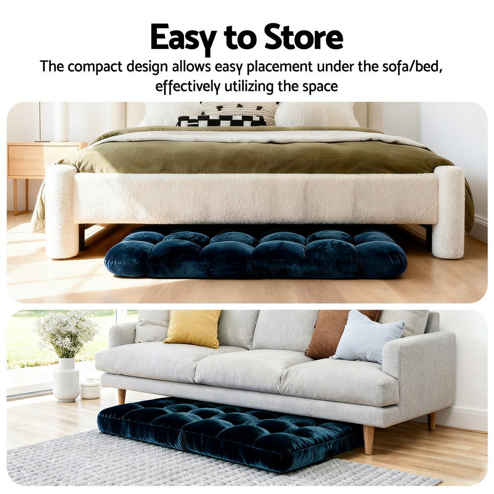 Artiss Floor Lounge Sofa Bed Navy