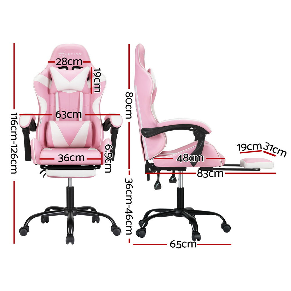 Artiss 2 Point Gaming Chair Pink