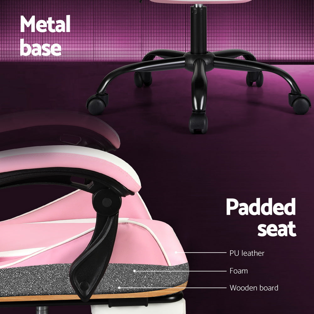 Artiss 2 Point Gaming Chair Pink