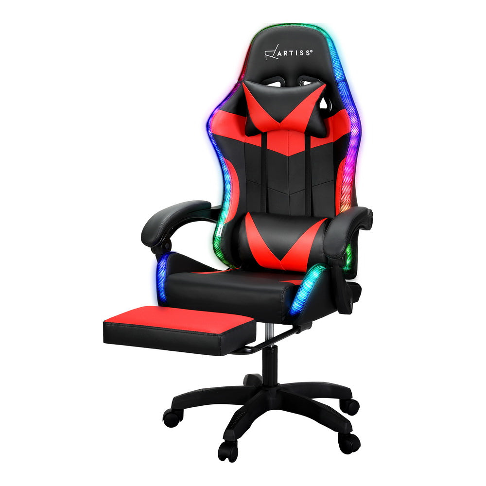Artiss 6 Point Massage Gaming Chair Red