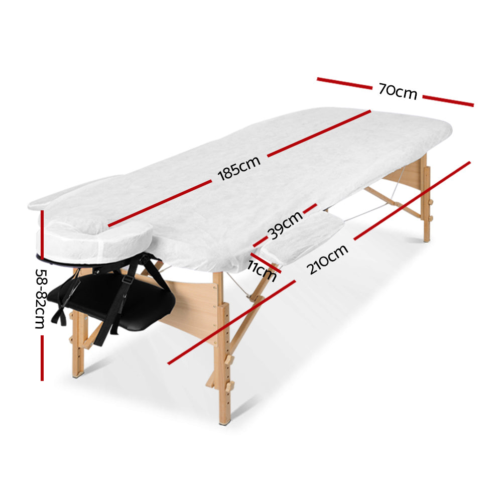 Zenses 70cm Portable Massage Table Wooden/Black