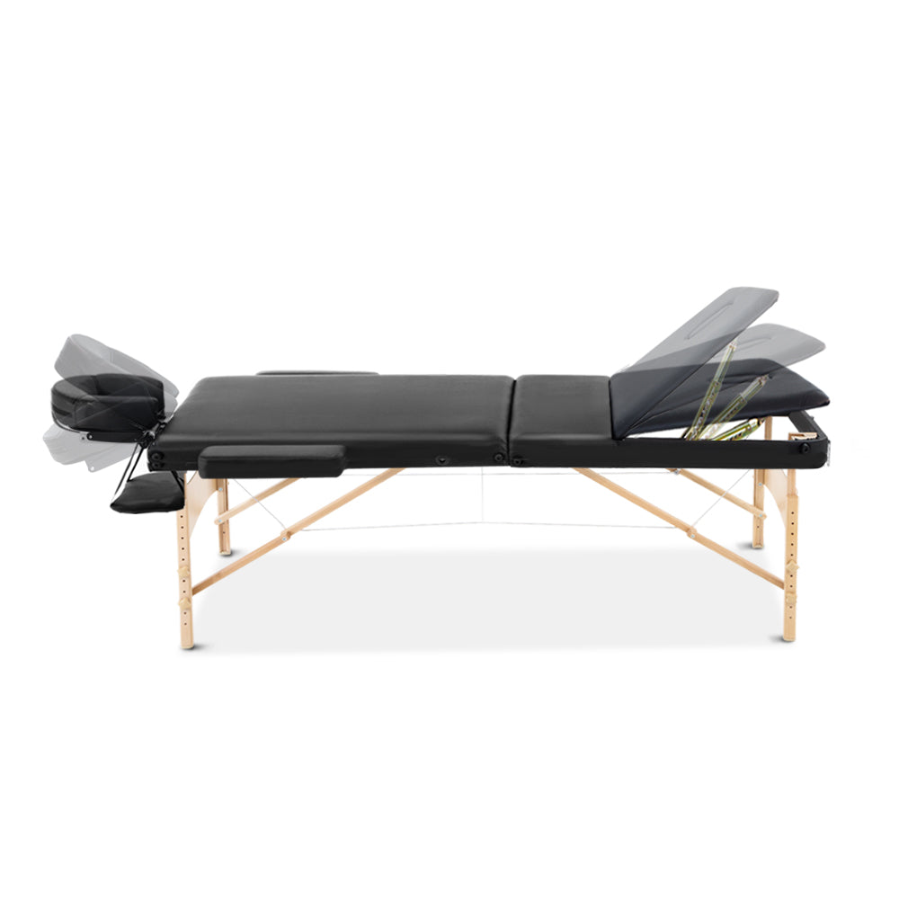 Zenses 70cm Portable Massage Table Wooden/Black