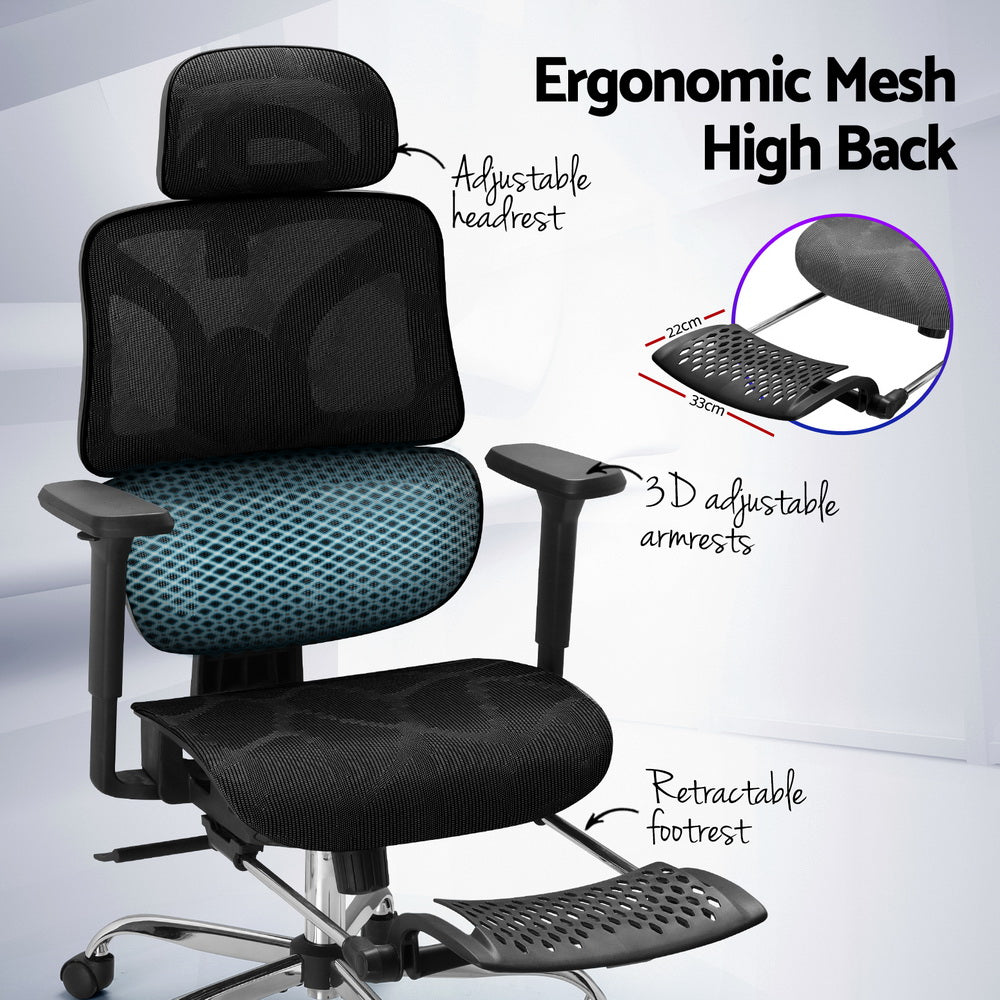 Artiss Ergonomic Chair With Footrest