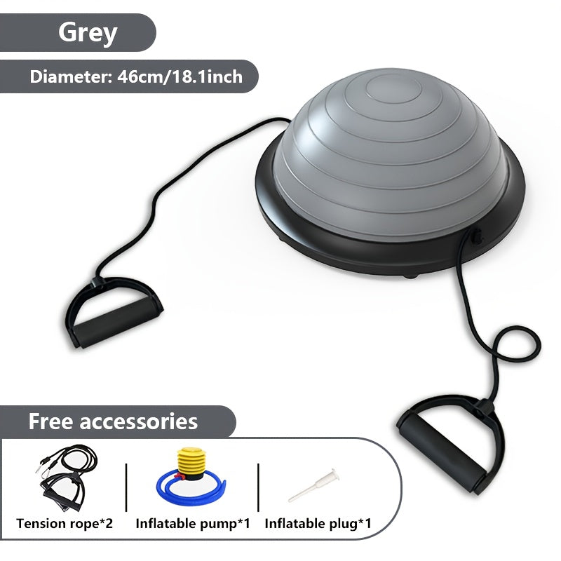 Hemisphere Trainer – Portable Inflatable Balance Trainer, specifically designed for core training, yoga, rehabilitation, and Pilates, equipped with a stable base. Suitable for home gyms, fitness centers, and physical conditioning.（GREY）