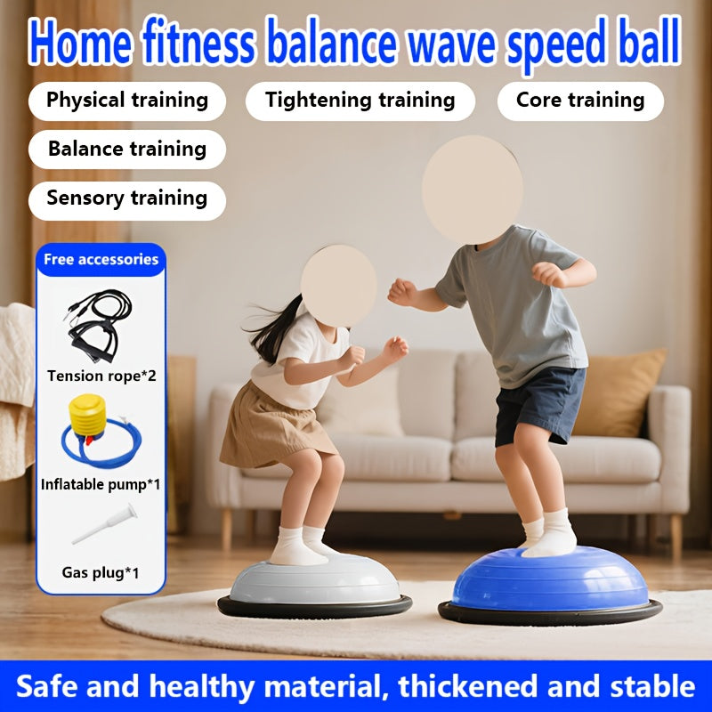 Hemisphere Trainer – Portable Inflatable Balance Trainer, specifically designed for core training, yoga, rehabilitation, and Pilates, equipped with a stable base. Suitable for home gyms, fitness centers, and physical conditioning.（GREY）