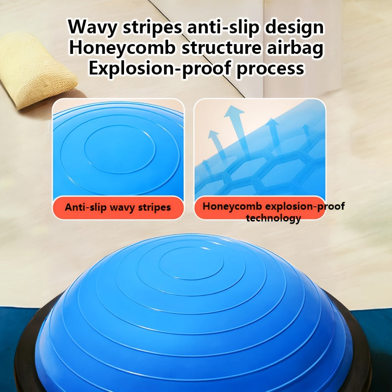 Hemisphere Trainer – Portable Inflatable Balance Trainer, specifically designed for core training, yoga, rehabilitation, and Pilates, equipped with a stable base. Suitable for home gyms, fitness centers, and physical conditioning.（GREY）