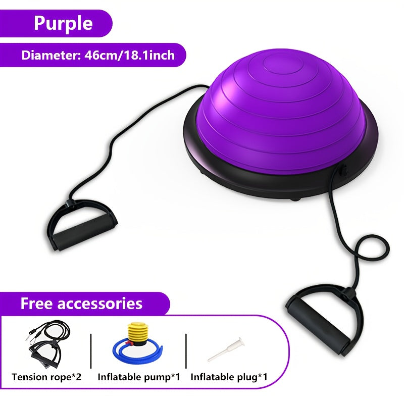 Hemisphere Trainer – Portable Inflatable Balance Trainer, specifically designed for core training, yoga, rehabilitation, and Pilates, equipped with a stable base. Suitable for home gyms, fitness centers, and physical conditioning.（GREY）