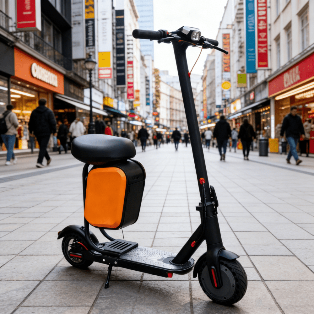Electric Scooter Upgraded Alloy Luggage Rack! Detachable Storage Box + Ergonomic Seat.