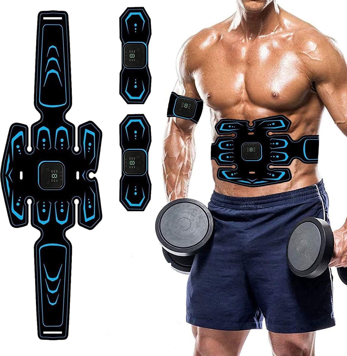 Abdominal Trainers - Abdominal Muscles - Rechargeable - Slimming Belt - Electrical ABS Stimulator - Professional Arm and Leg Belt - Training Equipment for Home, Office and Gym