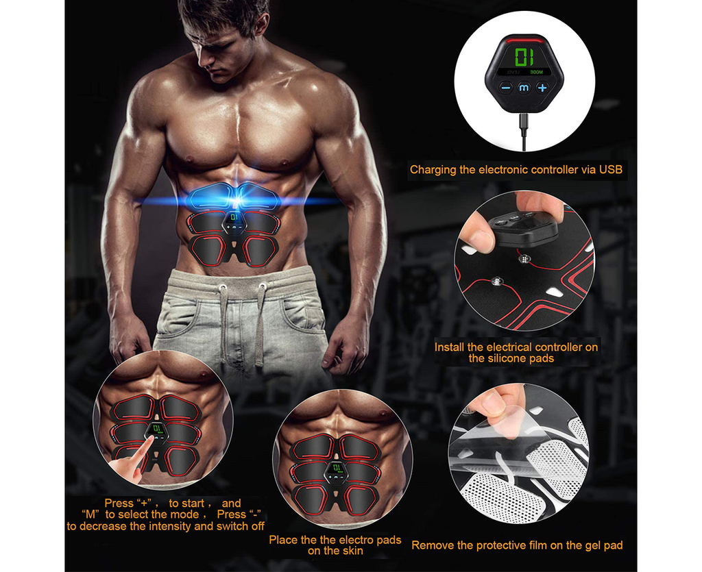 Wireless EMS Abdominal Toning Belt Red