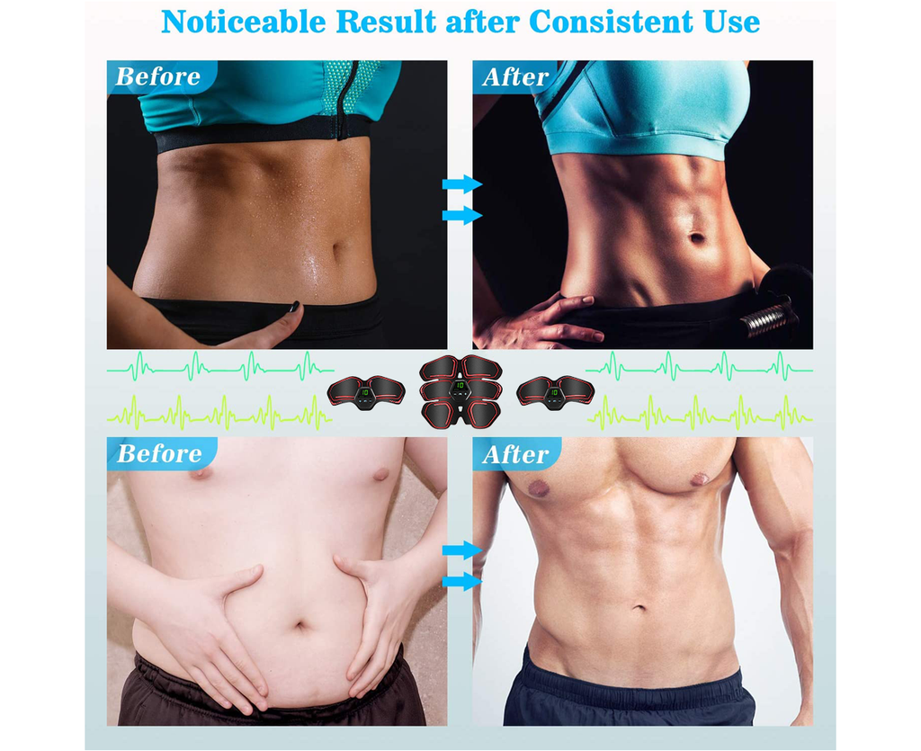 Wireless EMS Abdominal Toning Belt Red