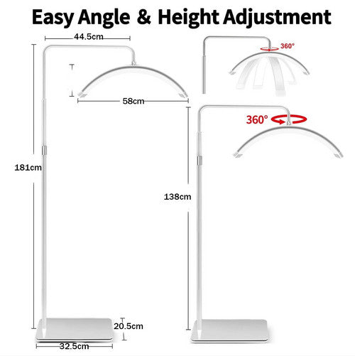 White Half Moon Floor Lamp LED