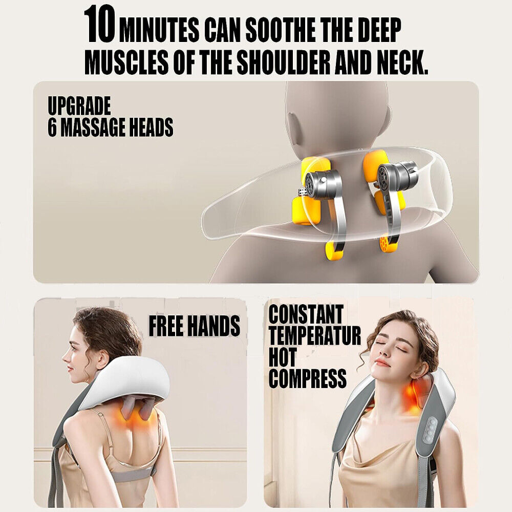 Neck/Shoulder Massager With Heat Goletsure Grey