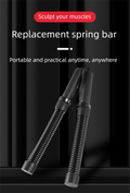 Cordless Battle Rope Weighted Spring Bars 1 Pair Heavy Duty Arm & Core Trainer Portable Home Gym Equipment Black