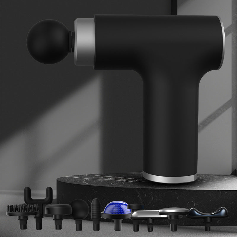 Black Sliver Mini Hot Cold Massage Gun with10 Heads - 6 Intensity Dual Thermal Therapy Deep Muscle Reliever for Gym Fitness Recovery