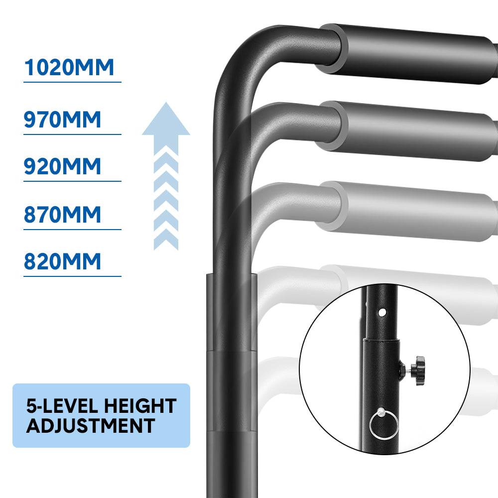 Set of 2 Functional Fitness Dip Stands Station Height Adjustable Dip Bars Portable Parallettes Calisthenics Equipment Safety for Home Gym Strength Training